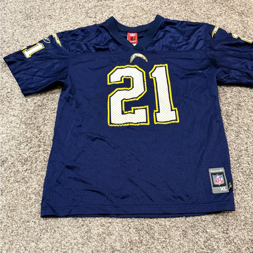NFL Blue and Yellow youth Xl Reebok Tomlinson San Diego Chargers jersey